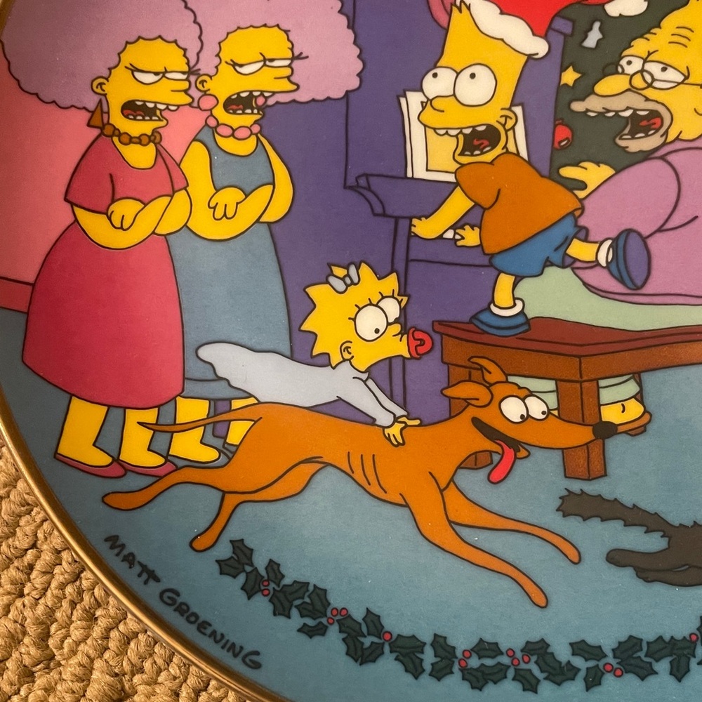 The Simpsons Christmas Collectible Plate